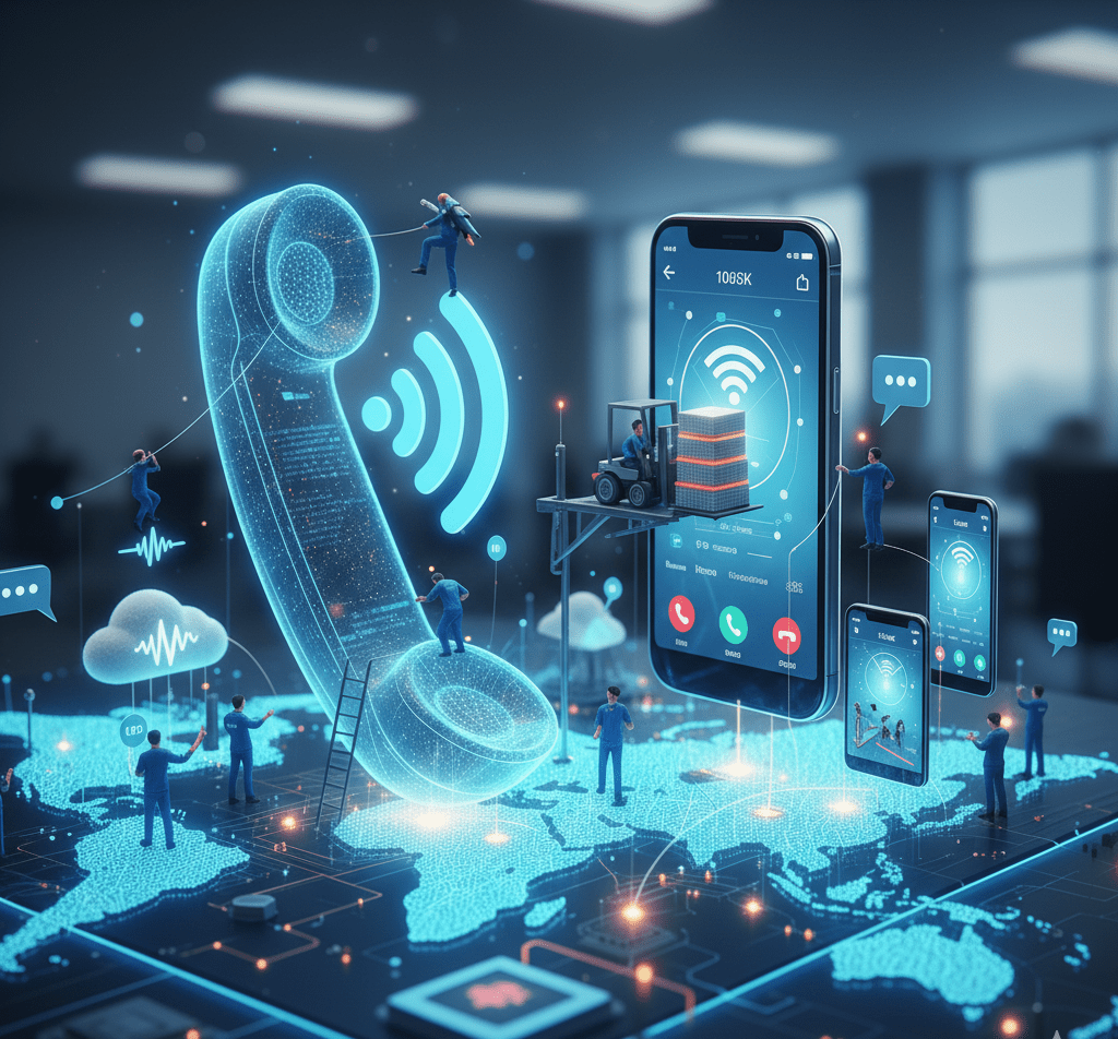 Ilustração da solução de Telefonia VOIP